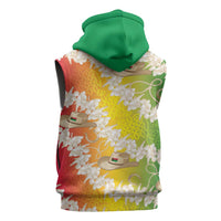 Vanuatu Cowboy Sleeveless Zip Hoodie Straw Hats Hibiscus With Sand Drawing - Polynesian Pride