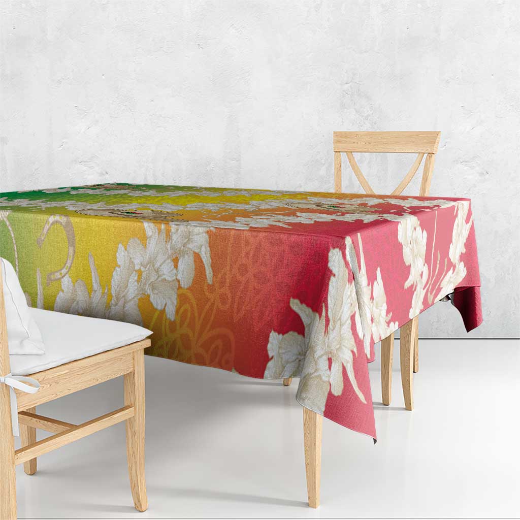 Vanuatu Cowboy Tablecloth Straw Hats Hibiscus With Sand Drawing - Polynesian Pride