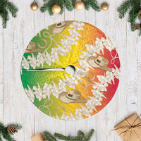 Vanuatu Cowboy Tree Skirt Straw Hats Hibiscus With Sand Drawing - Polynesian Pride