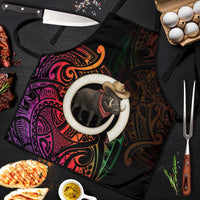 Vanuatu Boar Cowboy Apron Tusk Gradient Polynesian Pattern - Polynesian Pride
