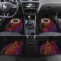 Vanuatu Boar Cowboy Car Mats Tusk Gradient Polynesian Pattern - Polynesian Pride