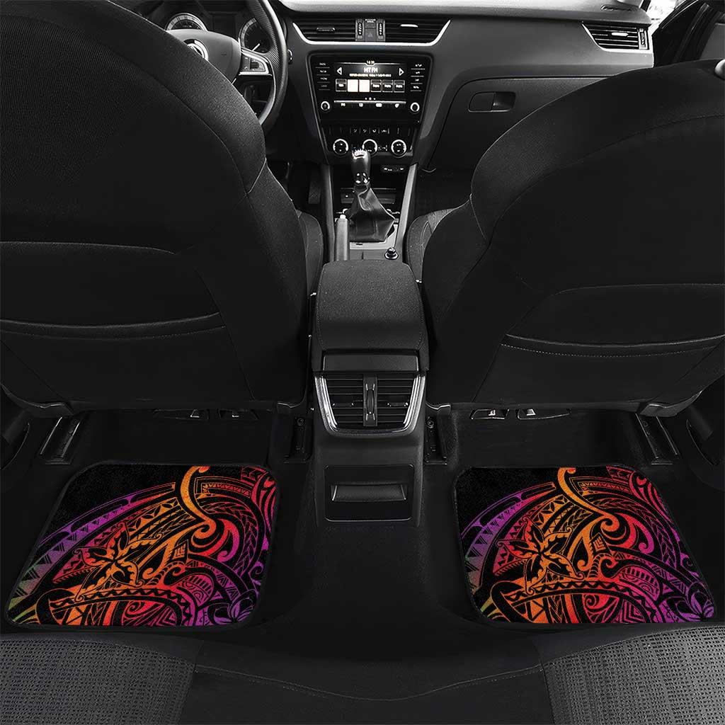 Vanuatu Boar Cowboy Car Mats Tusk Gradient Polynesian Pattern - Polynesian Pride