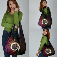 Vanuatu Boar Cowboy Grocery Bag Tusk Gradient Polynesian Pattern - Polynesian Pride