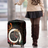 Vanuatu Boar Cowboy Luggage Cover Tusk Gradient Polynesian Pattern - Polynesian Pride