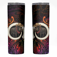 Vanuatu Boar Cowboy Skinny Tumbler Tusk Gradient Polynesian Pattern - Polynesian Pride