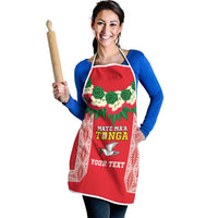 Mate Ma'a Tonga Rugby Custom Apron Tongan Kahoa Lei Ngatu Pattern Red LT14 - Polynesian Pride