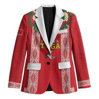 Mate Ma'a Tonga Rugby Custom Blazer Tongan Kahoa Lei Ngatu Pattern Red LT14 Unisex Red - Polynesian Pride