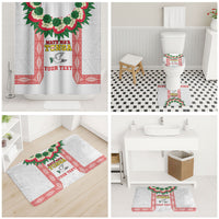 Mate Ma'a Tonga Rugby Custom Bathroom Set Tongan Kahoa Lei Ngatu Pattern White LT14 - Polynesian Pride