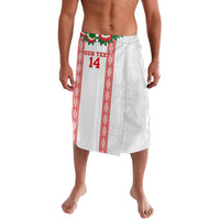 Mate Ma'a Tonga Rugby Custom Lavalava Tongan Kahoa Lei Ngatu Pattern White LT14 White - Polynesian Pride
