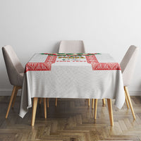 Mate Ma'a Tonga Rugby Custom Tablecloth Tongan Kahoa Lei Ngatu Pattern White LT14 - Polynesian Pride