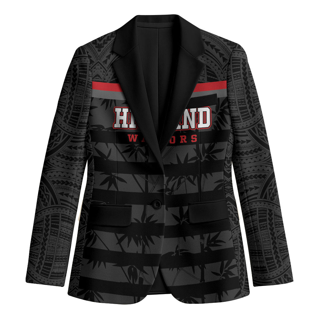 Fiji Naitasiri Rugby Custom Blazer Go Highland Warriors LT14 Unisex Black - Polynesian Pride