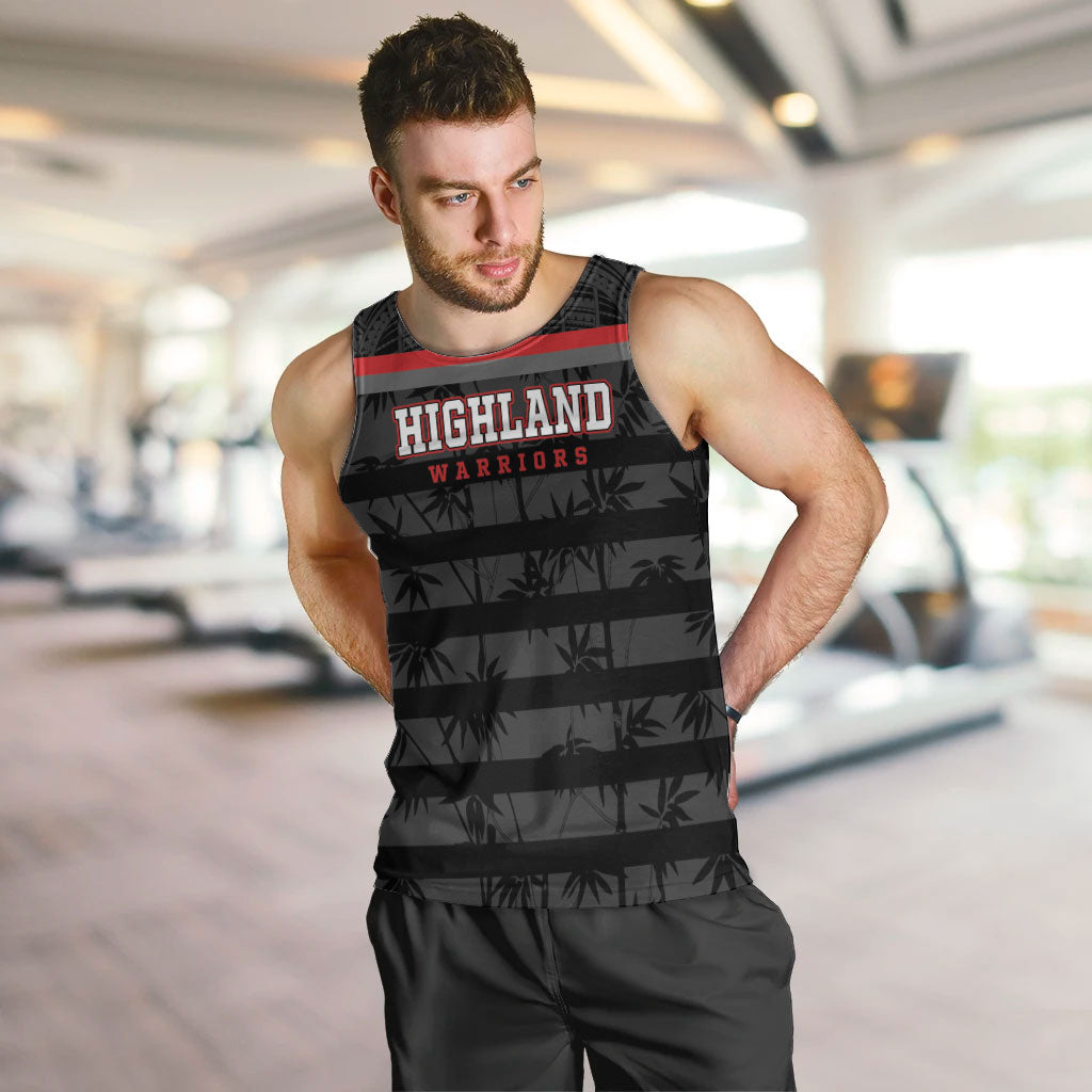 Fiji Naitasiri Rugby Custom Men Tank Top Go Highland Warriors LT14 Black - Polynesian Pride
