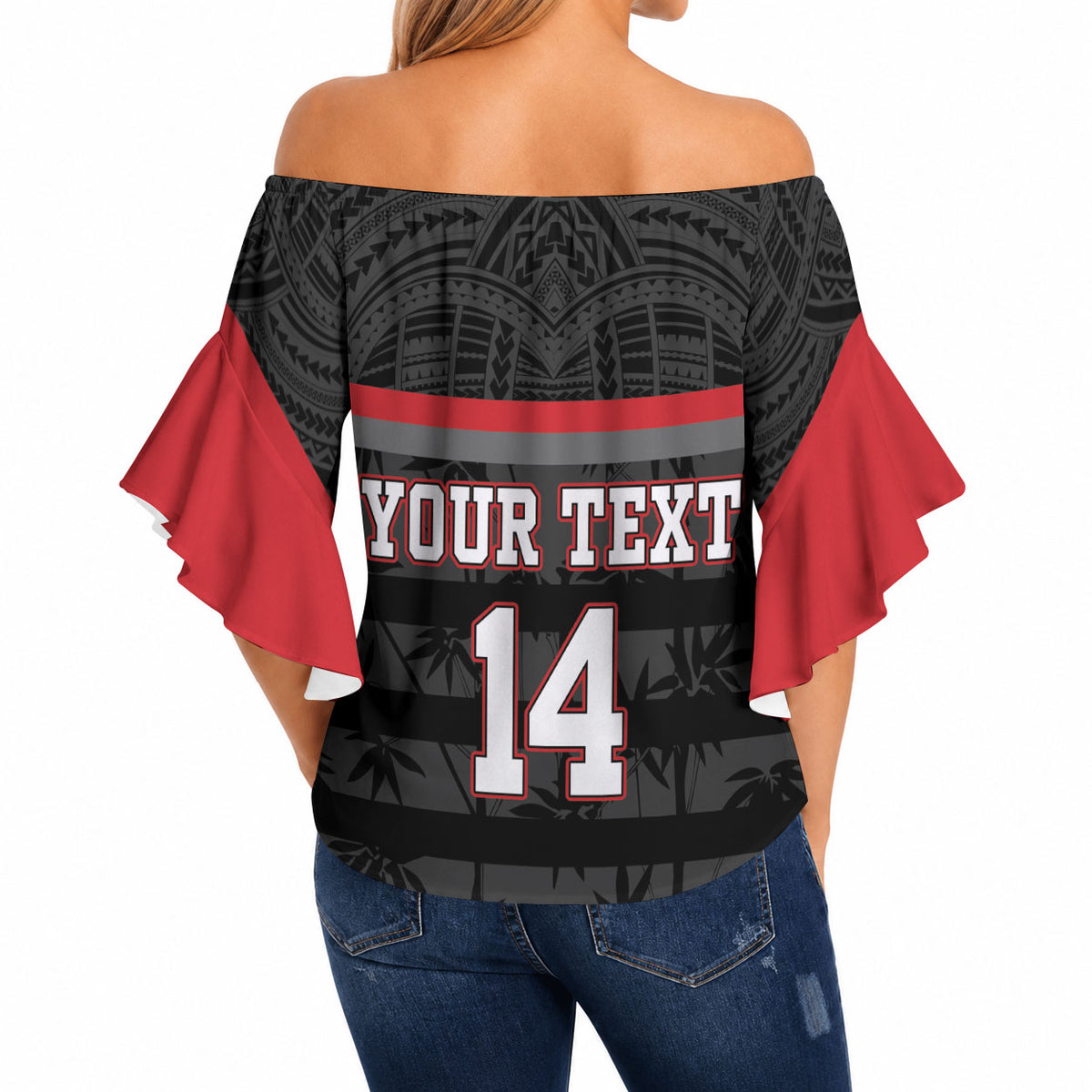 Fiji Naitasiri Rugby Custom Off Shoulder Wrap Waist Top Go Highland Warriors LT14 - Polynesian Pride