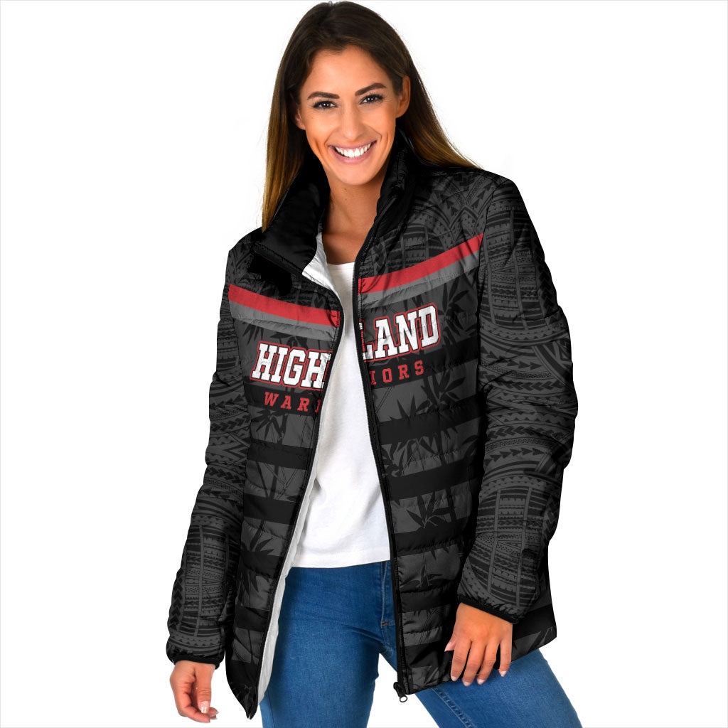 Fiji Naitasiri Rugby Custom Padded Jacket Go Highland Warriors LT14 Women Black - Polynesian Pride