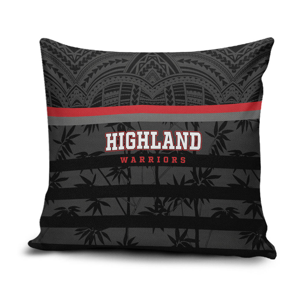 Fiji Naitasiri Rugby Pillow Cover Go Highland Warriors LT14 Black - Polynesian Pride