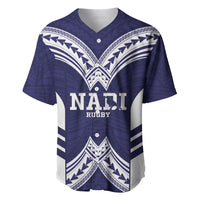 Fiji Nadi Rugby Custom Baseball Jersey Kikau O Nadi Ko LT14 Blue - Polynesian Pride