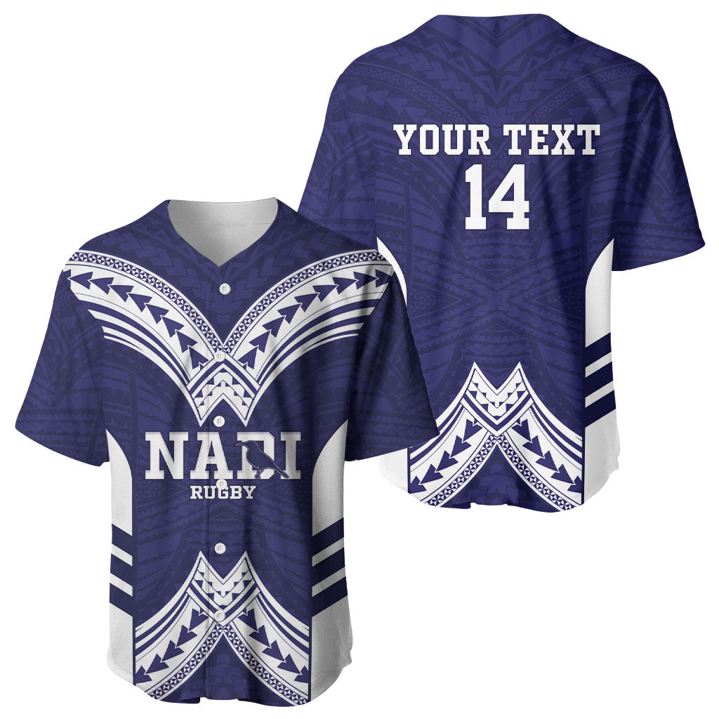 Fiji Nadi Rugby Custom Baseball Jersey Kikau O Nadi Ko LT14 - Polynesian Pride