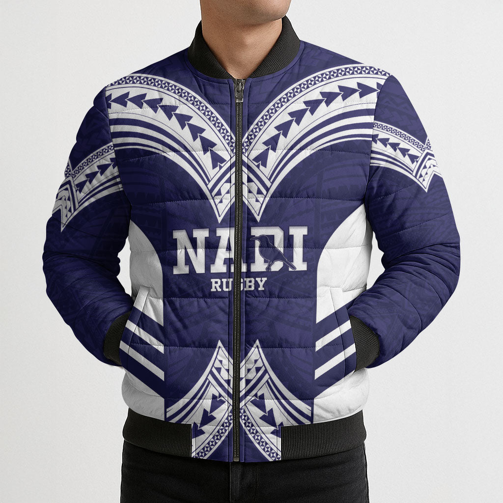 Fiji Nadi Rugby Custom Bomber Puffer Jacket Kikau O Nadi Ko LT14 - Polynesian Pride