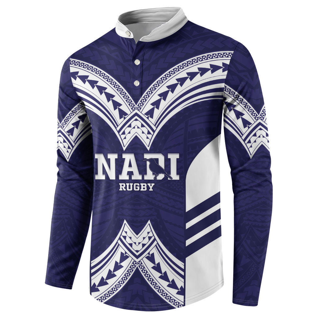 Fiji Nadi Rugby Custom Button Sweatshirt Kikau O Nadi Ko LT14 - Polynesian Pride
