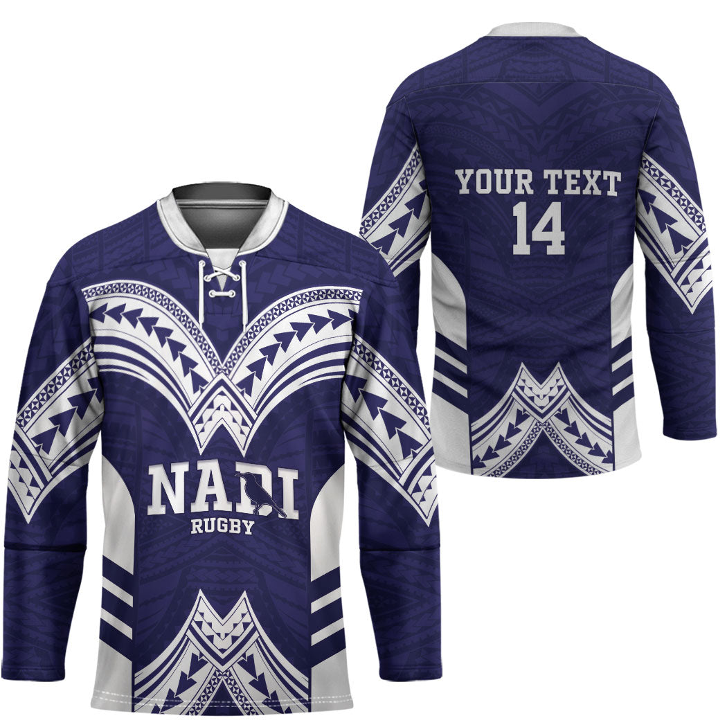 Fiji Nadi Rugby Custom Hockey Jersey Kikau O Nadi Ko LT14 - Polynesian Pride