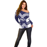 Fiji Nadi Rugby Custom Off Shoulder Sweater Kikau O Nadi Ko LT14 - Polynesian Pride
