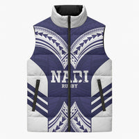 Fiji Nadi Rugby Custom Sleeveless Puffer Jacket Kikau O Nadi Ko LT14 Unisex Blue - Polynesian Pride