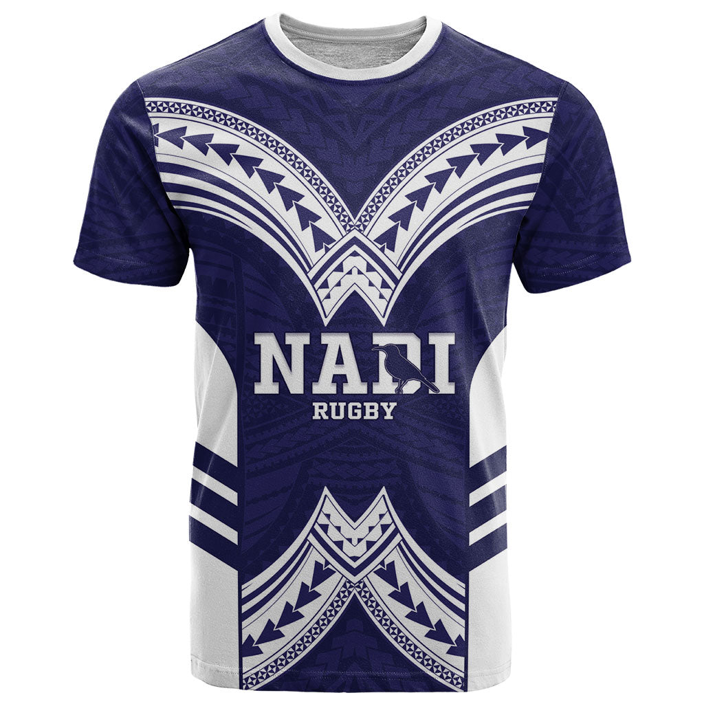 Fiji Nadi Rugby Custom T Shirt Kikau O Nadi Ko LT14 Blue - Polynesian Pride