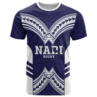 Fiji Nadi Rugby Custom T Shirt Kikau O Nadi Ko LT14 Blue - Polynesian Pride