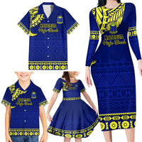 Personalised Fiji Natabua High School Family Matching Long Sleeve Bodycon Dress and Hawaiian Shirt Fijian Tapa Pattern LT14 - Polynesian Pride