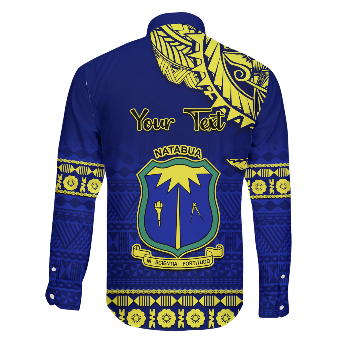 Personalised Fiji Natabua High School Family Matching Mermaid Dress and Hawaiian Shirt Fijian Tapa Pattern LT14 - Polynesian Pride