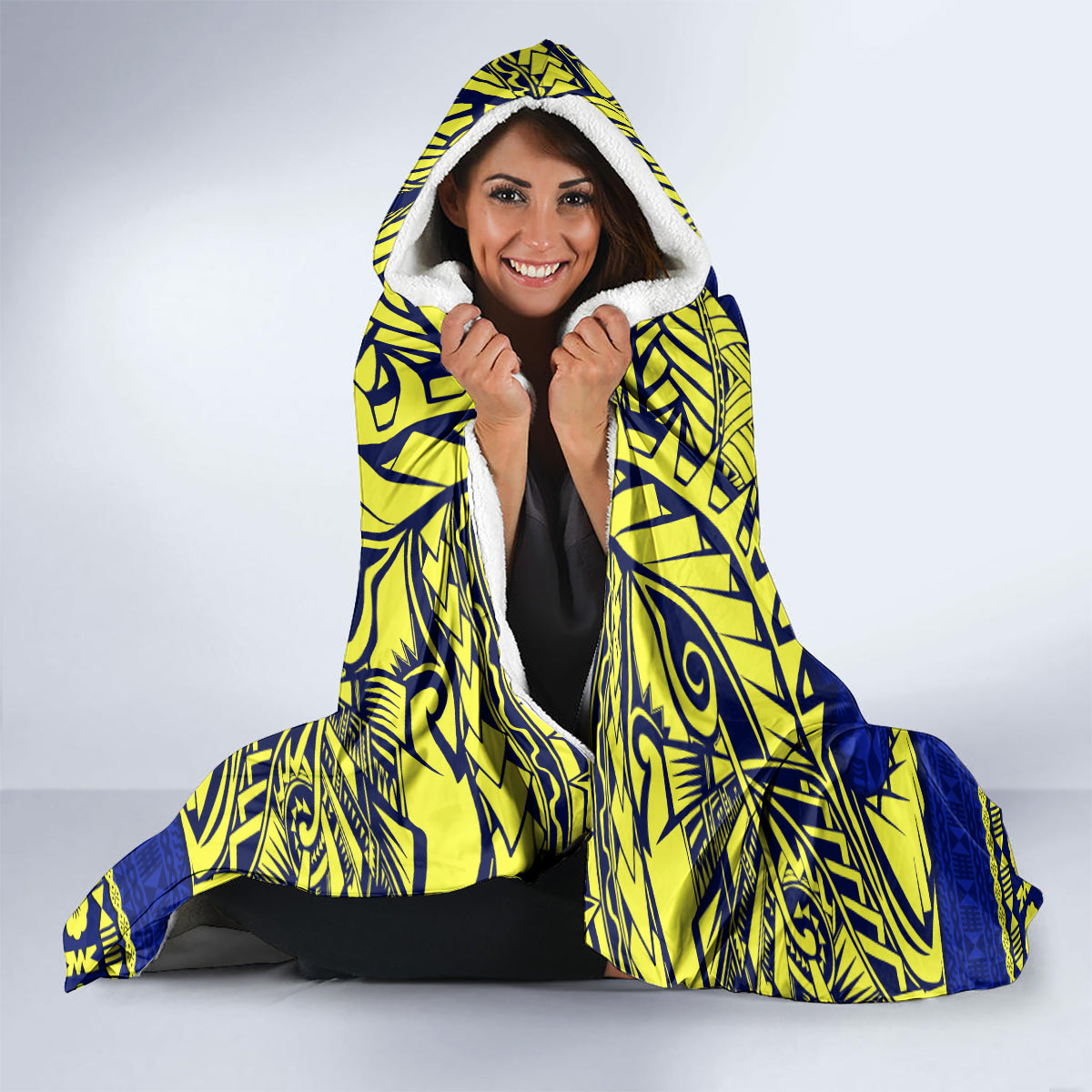 Personalised Fiji Natabua High School Hooded Blanket Fijian Tapa Pattern LT14 - Polynesian Pride