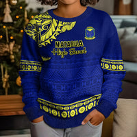 Personalised Fiji Natabua High School Kid Ugly Christmas Sweater Fijian Tapa Pattern LT14 - Polynesian Pride