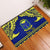 Personalised Fiji Natabua High School Rubber Doormat Fijian Tapa Pattern LT14 Blue - Polynesian Pride