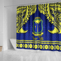 Personalised Fiji Natabua High School Shower Curtain Fijian Tapa Pattern LT14 - Polynesian Pride