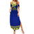 Personalised Fiji Natabua High School Summer Maxi Dress Fijian Tapa Pattern LT14 Women Blue - Polynesian Pride