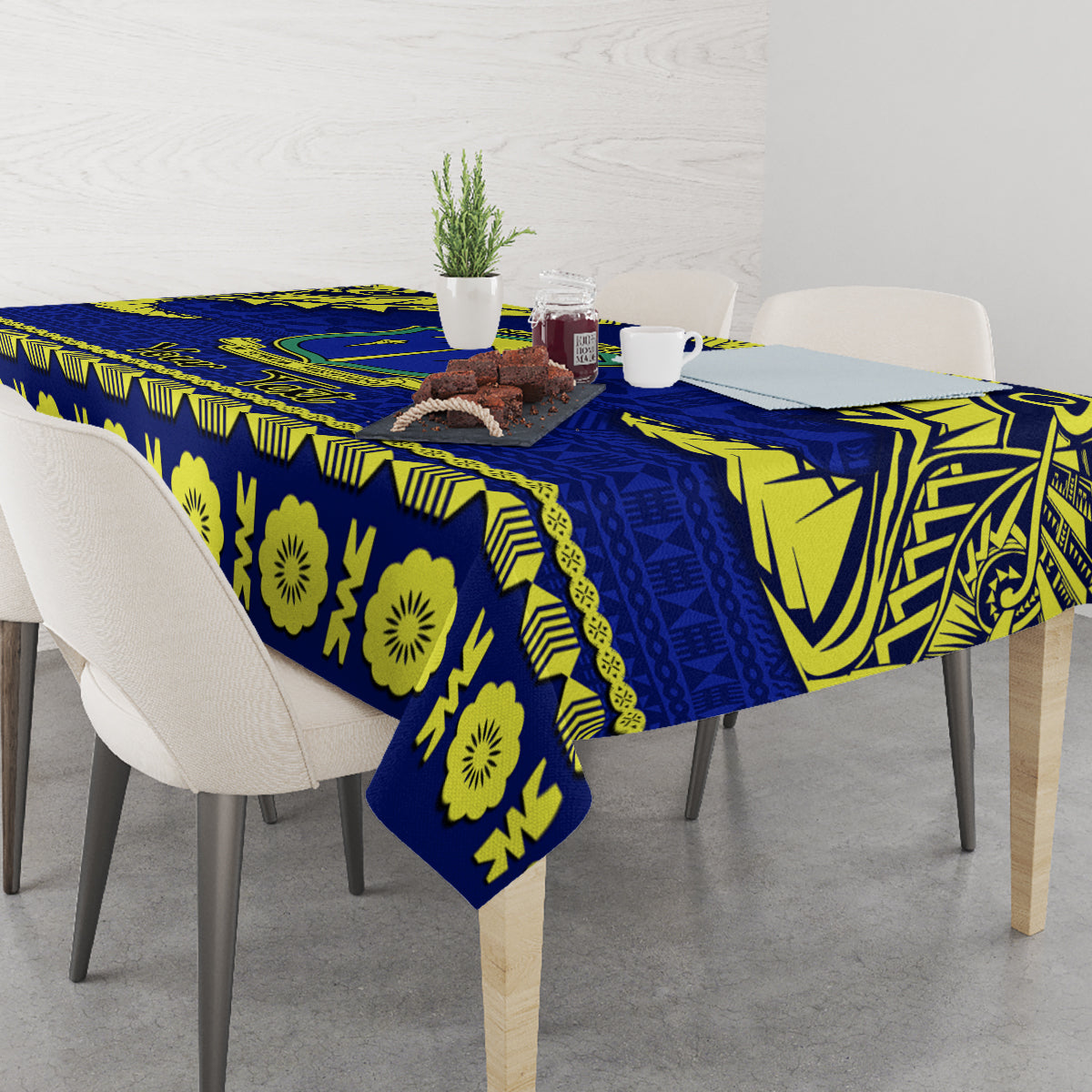 Personalised Fiji Natabua High School Tablecloth Fijian Tapa Pattern LT14 - Polynesian Pride