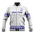 Personalised Fiji Labasa College Baseball Jacket Fijian Tapa Pattern LT14 Unisex White - Polynesian Pride