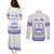 Personalised Fiji Labasa College Couples Matching Puletasi Dress and Long Sleeve Button Shirt Fijian Tapa Pattern LT14 - Polynesian Pride