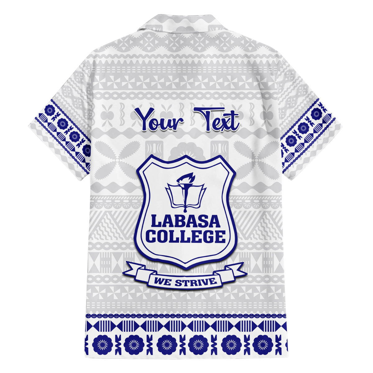 Personalised Fiji Labasa College Family Matching Off Shoulder Long Sleeve Dress and Hawaiian Shirt Fijian Tapa Pattern LT14 - Polynesian Pride