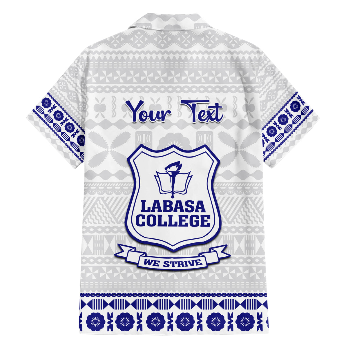 Personalised Fiji Labasa College Family Matching Short Sleeve Bodycon Dress and Hawaiian Shirt Fijian Tapa Pattern LT14 - Polynesian Pride