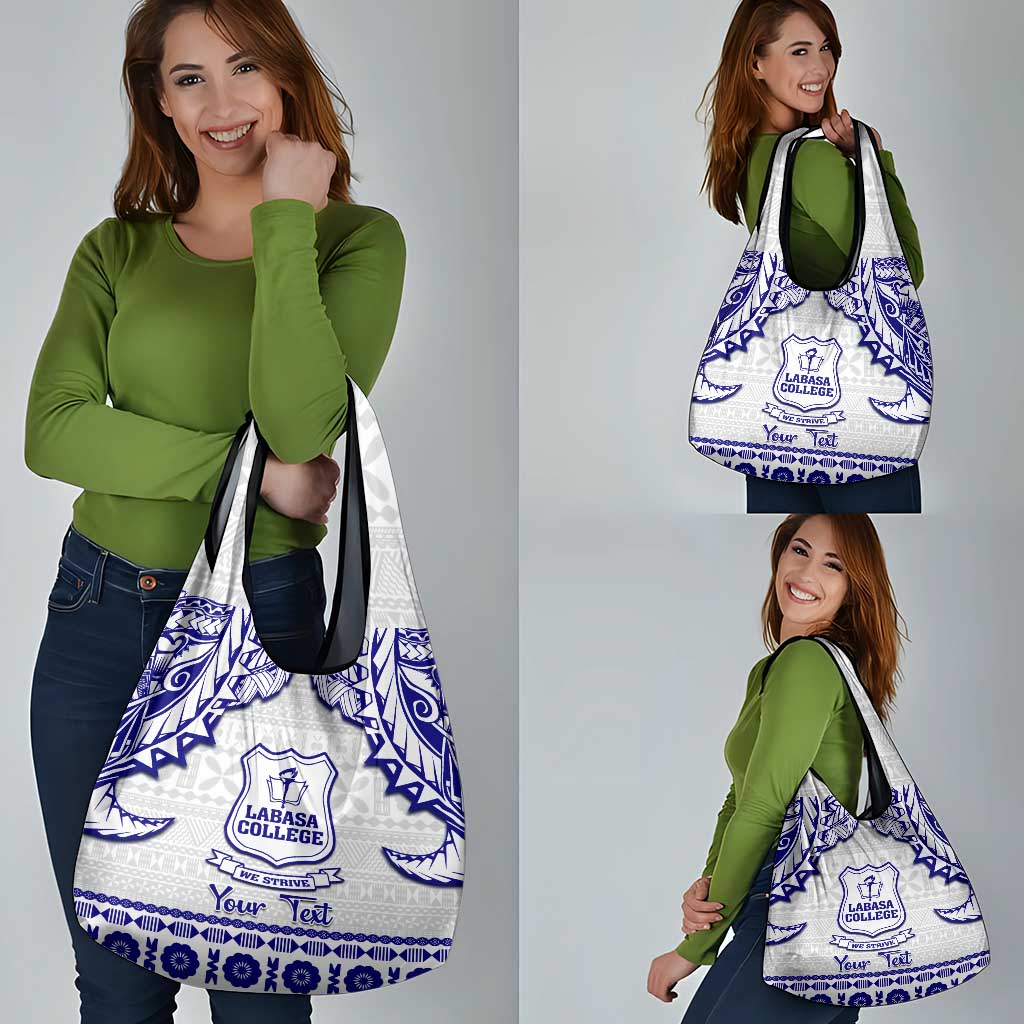 Personalised Fiji Labasa College Grocery Bag Fijian Tapa Pattern