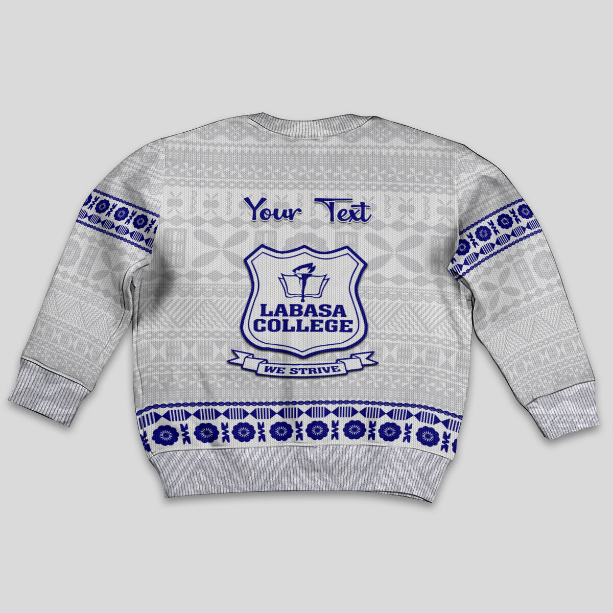 Personalised Fiji Labasa College Kid Ugly Christmas Sweater Fijian Tapa Pattern LT14 - Polynesian Pride