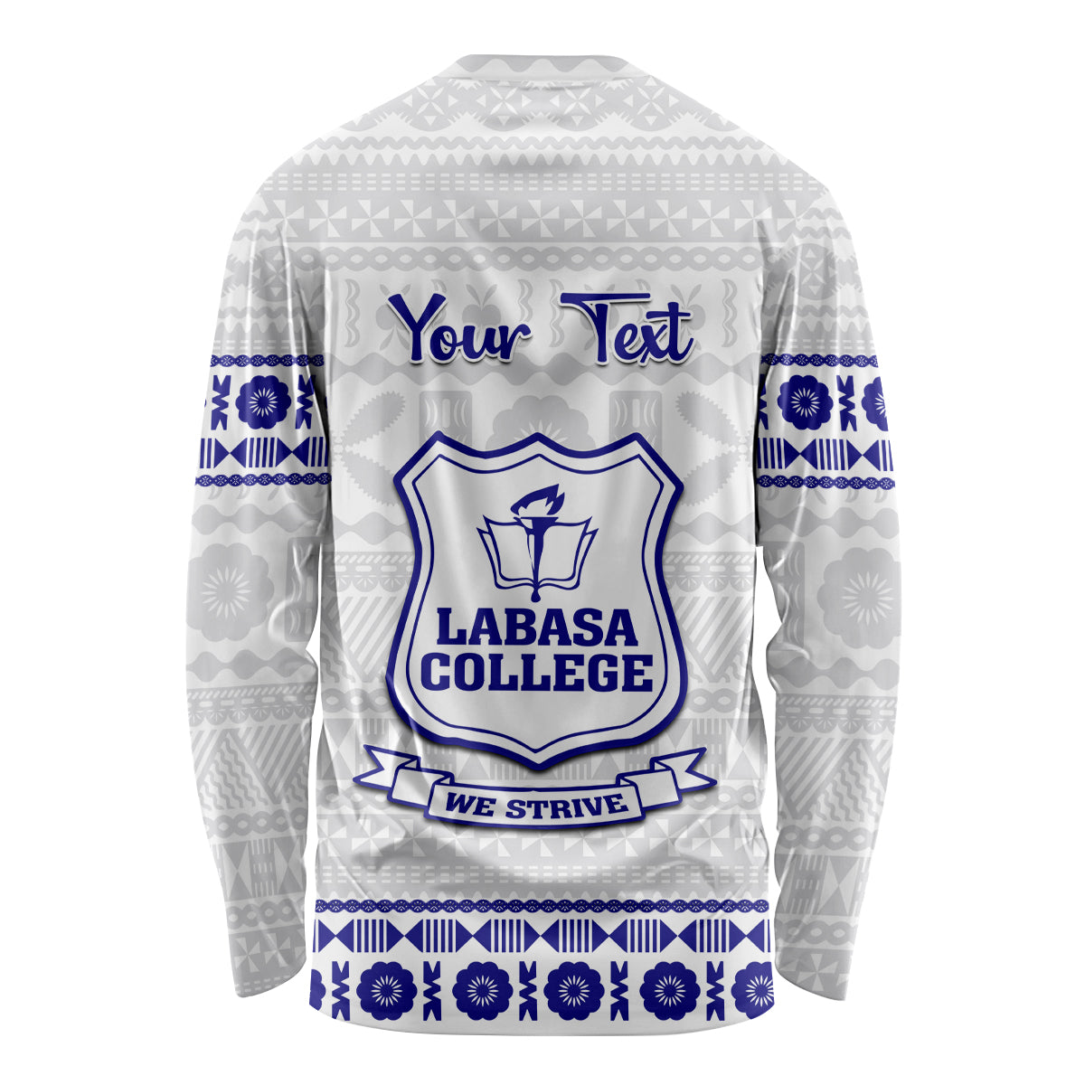 Personalised Fiji Labasa College Long Sleeve Shirt Fijian Tapa Pattern LT14 - Polynesian Pride