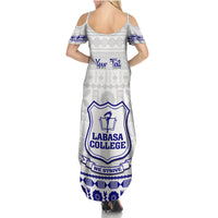 Personalised Fiji Labasa College Summer Maxi Dress Fijian Tapa Pattern LT14 - Polynesian Pride