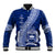 Personalised Fiji Queen Victoria School Baseball Jacket Fijian Tapa Pattern LT14 Unisex Blue - Polynesian Pride