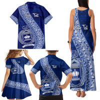 Personalised Fiji Queen Victoria School Family Matching Tank Maxi Dress and Hawaiian Shirt Fijian Tapa Pattern LT14 - Polynesian Pride