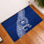 Personalised Fiji Queen Victoria School Rubber Doormat Fijian Tapa Pattern LT14 Blue - Polynesian Pride