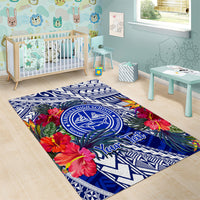 Personalised Samoana High School Area Rug American Samoa Schools Polynesian Tropical Flowers LT14 - Polynesian Pride