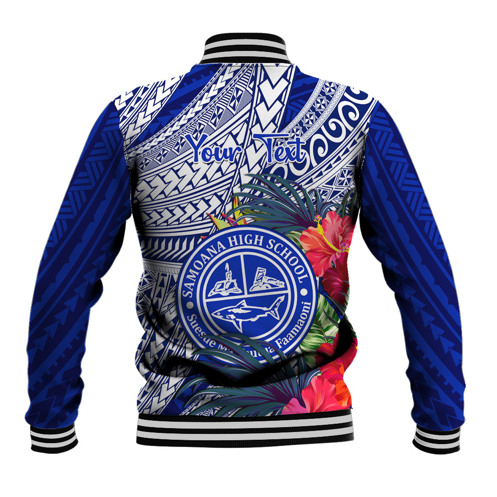 Personalised Samoana High School Baseball Jacket American Samoa Schools Polynesian Tropical Flowers LT14 - Polynesian Pride