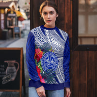 Personalised Samoana High School Ugly Christmas Sweater American Samoa Schools Polynesian Tropical Flowers LT14 - Polynesian Pride